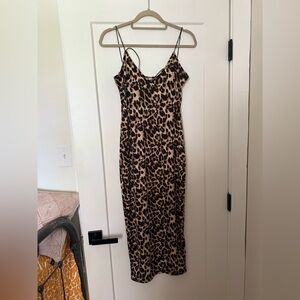 Leopard Print Spaghetti Strap Dress